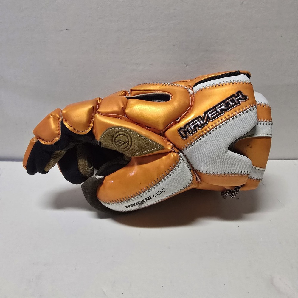 Maverik Rome Lacrosse Glove Right Hand Orange White Torque Loc Size 12in 30cm